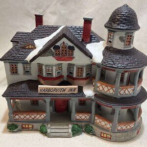 Lemax Plymouth Corners Harborview Inn 1994 Porcelain Ceramic Lighted